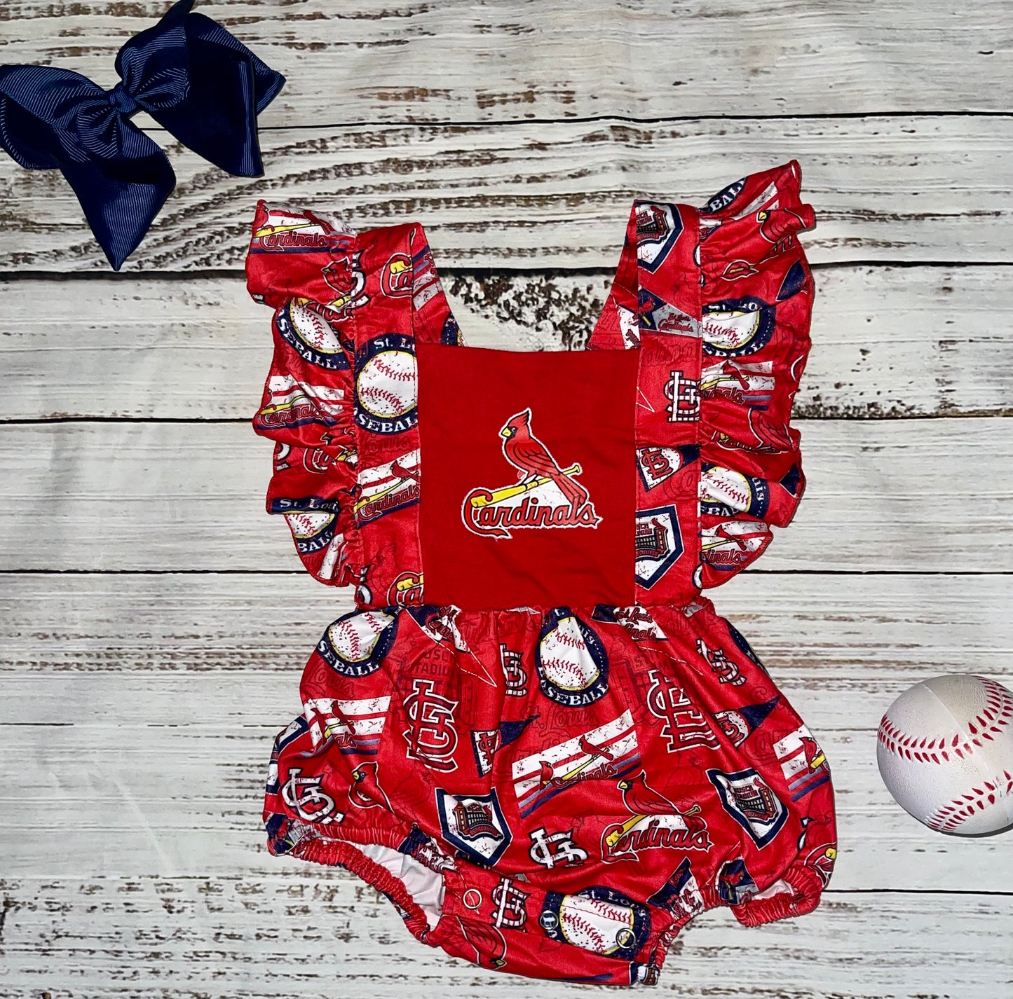 Cardinals Ruffle Romper