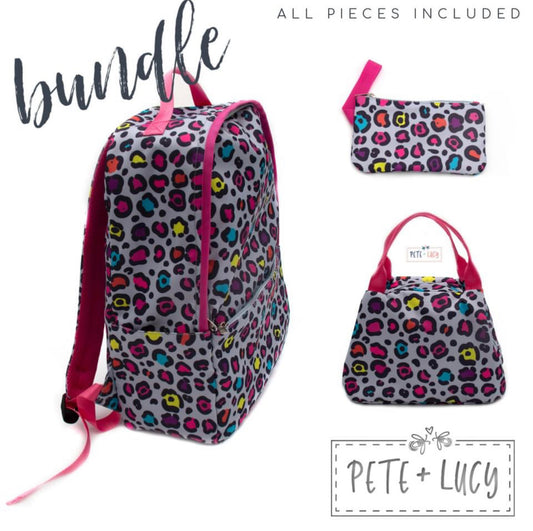 Neon Leopard Backpack Bundle