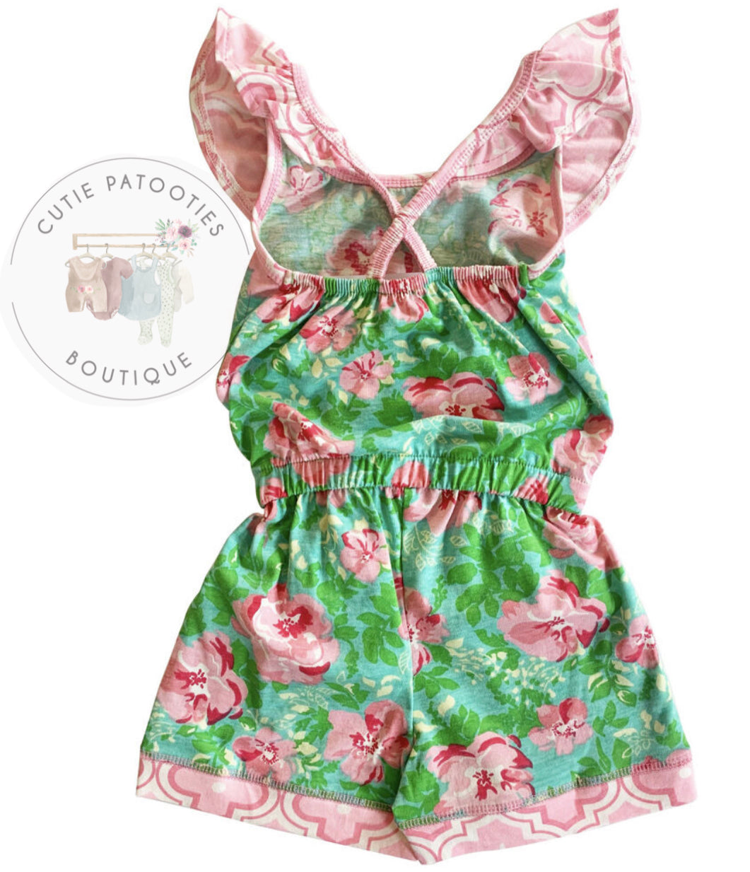 Spring Shabby Chic Floral Romper