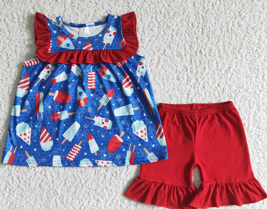 Americana Popcicle Sibling Set-Girl 2pc