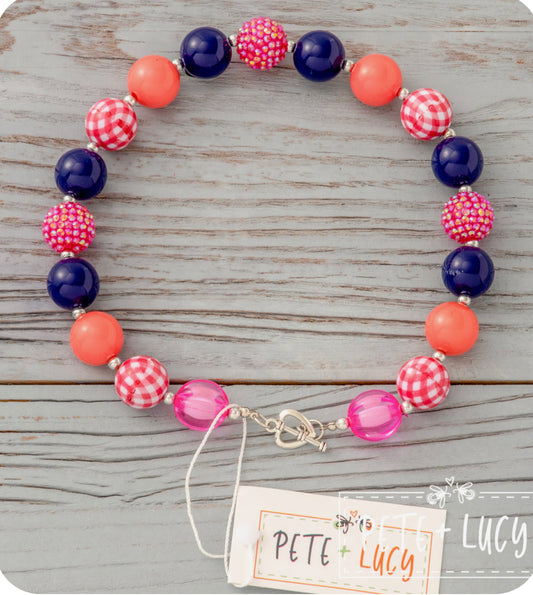 Pink, Orange & Blue -Necklace