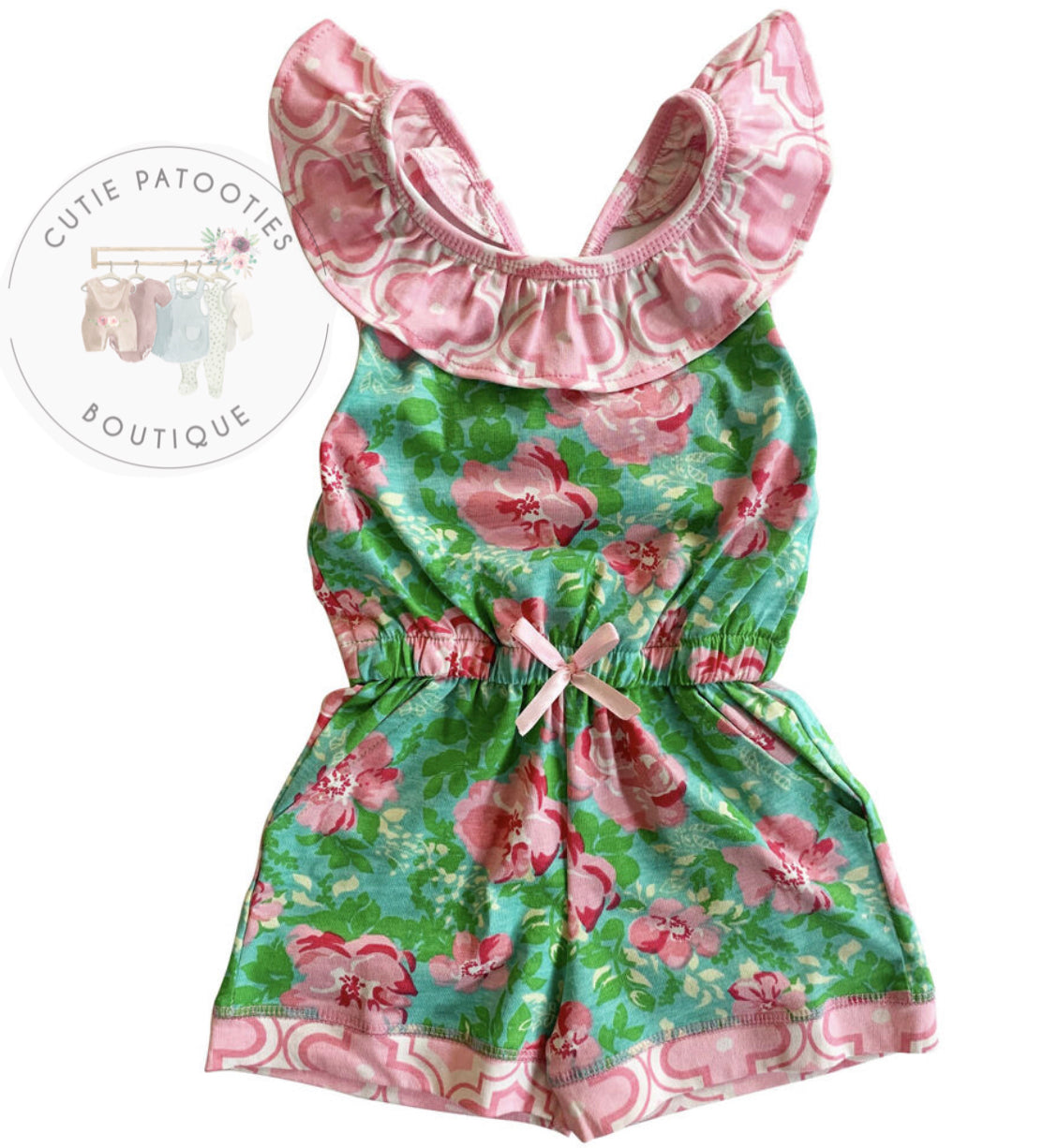 Spring Shabby Chic Floral Romper