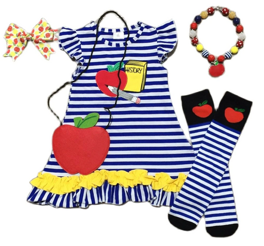 Back to School Apple Dress Set