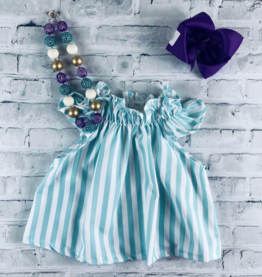 Seafoam Striped Tunic Set