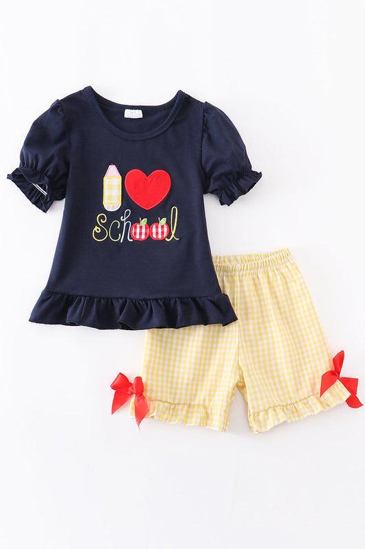 Back to School Applique Girls Set