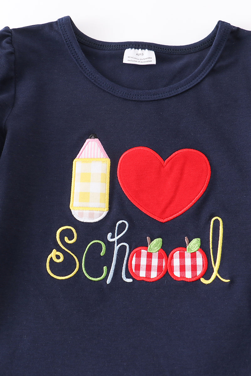 Back to School Applique Girls Set