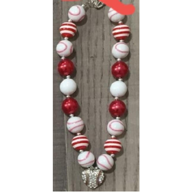 My Heart Blings for Baseball Necklace