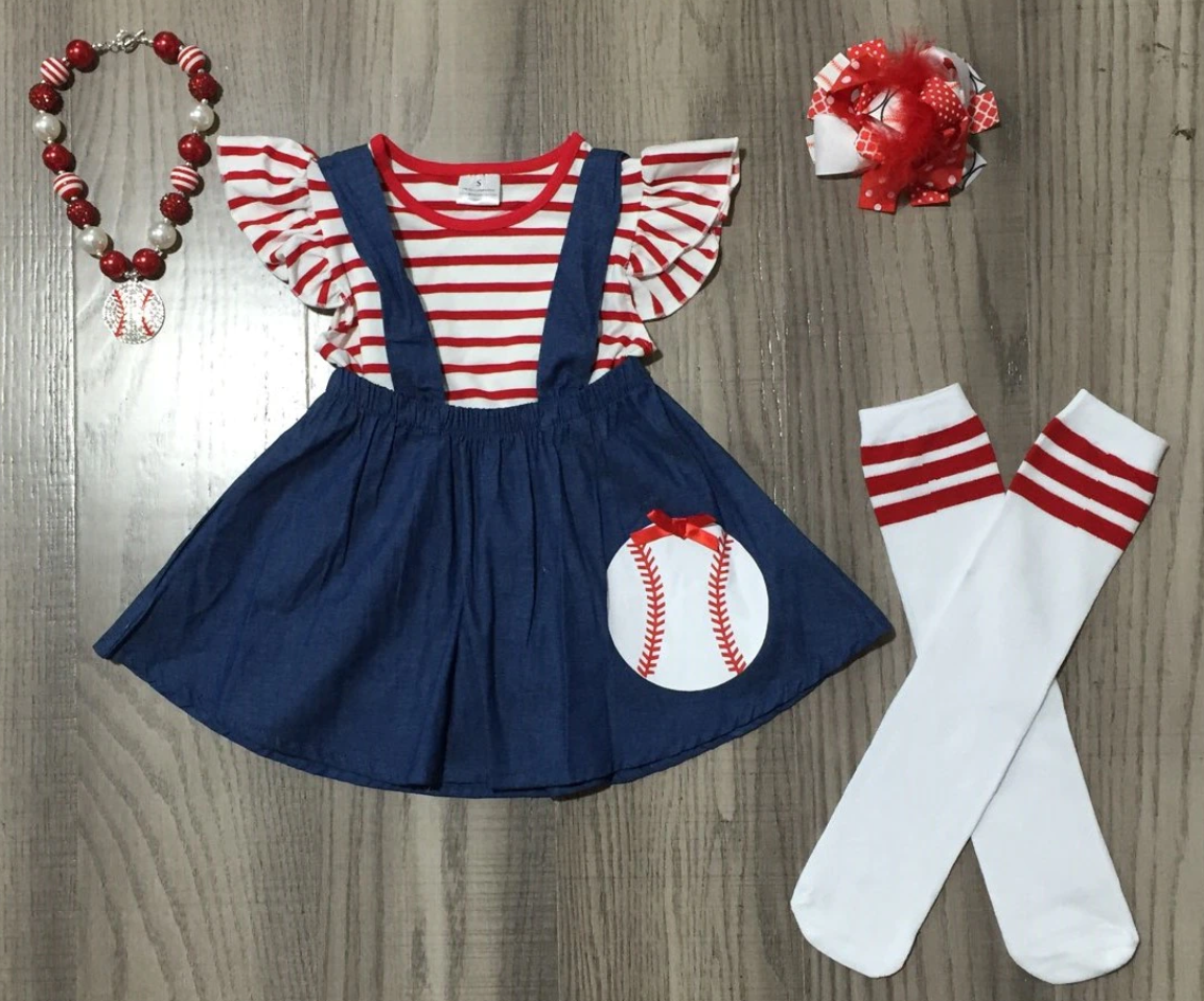 Baseball Girl Dress Set