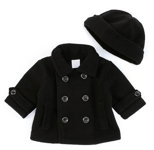 Baby Boys Peacoat & Hat Set