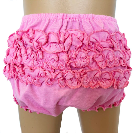 Ruffled Butt Bloomer - Medium Pink