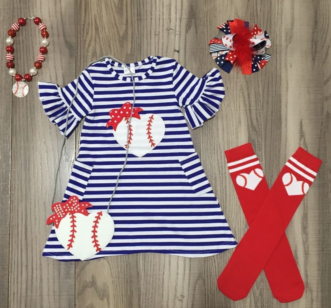 I Love Baseball Dress Set