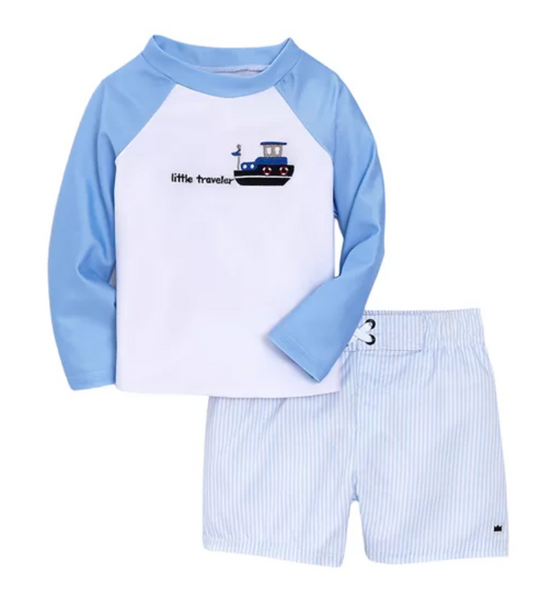 Boy's Sailboat 2pc Swimwear