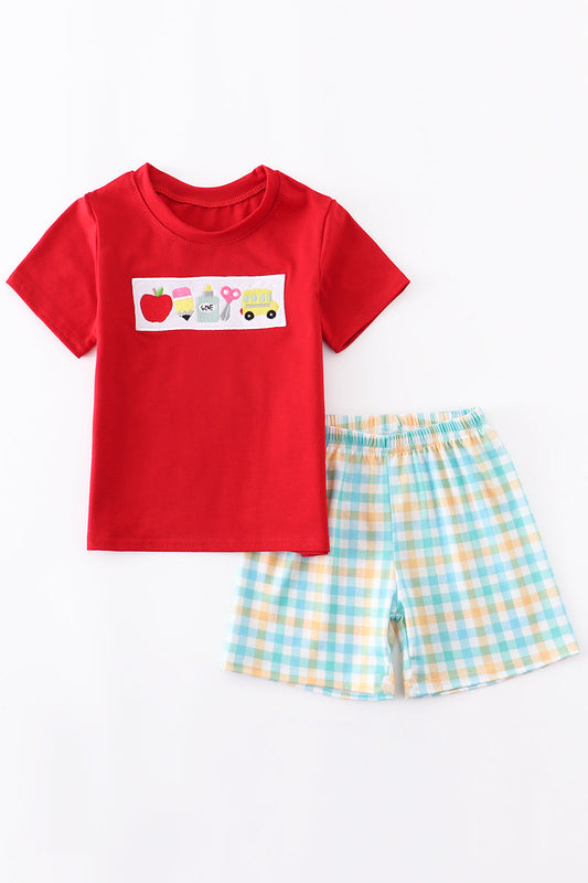 Back To School Gingham Boy Set