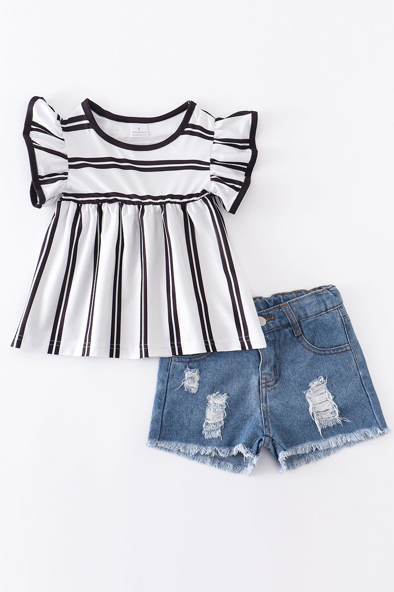 BW Striped Denim Set