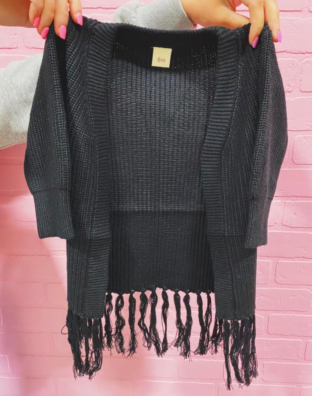 Black Fringe Cardigan