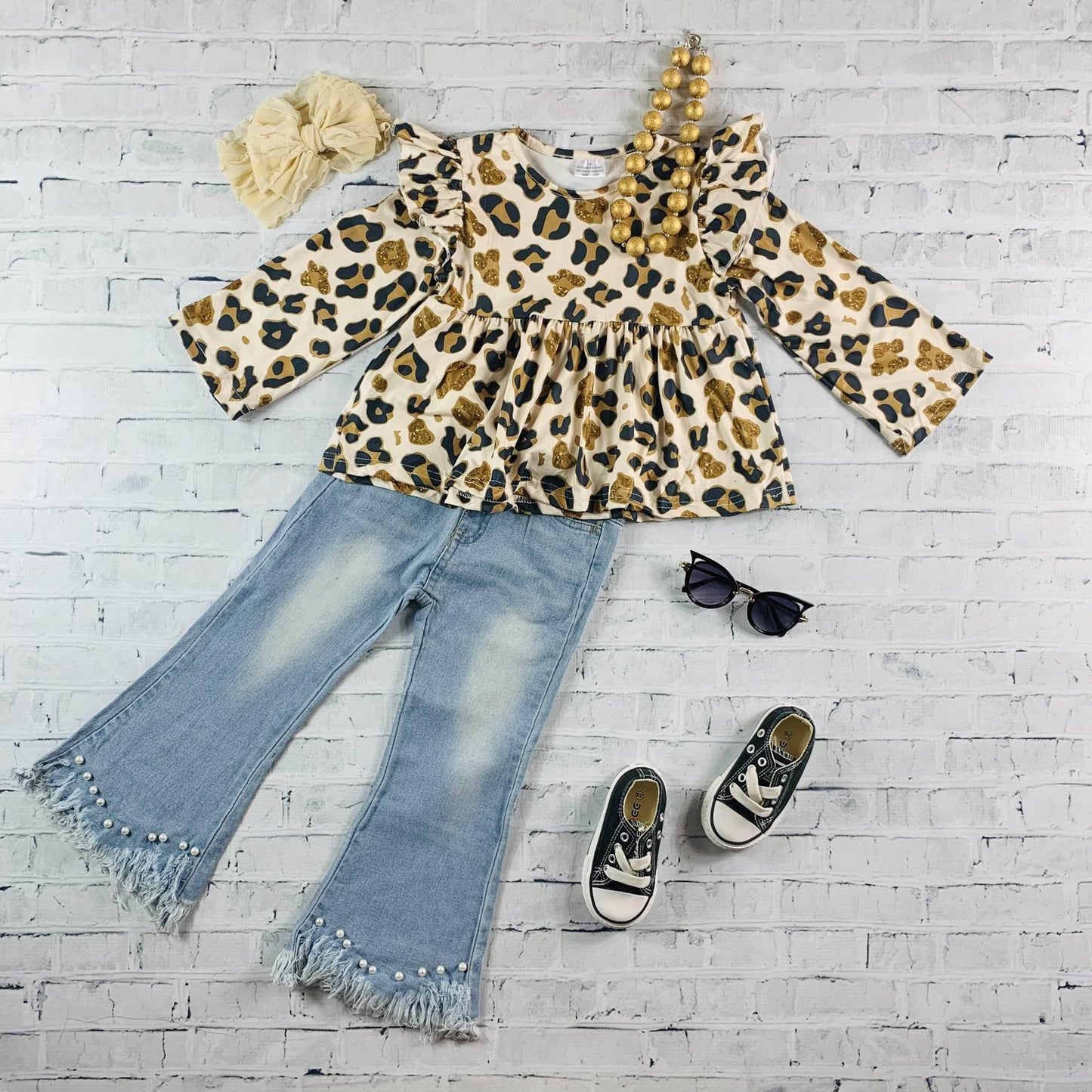 Leopard & Dazzled Denim 2pc outfit