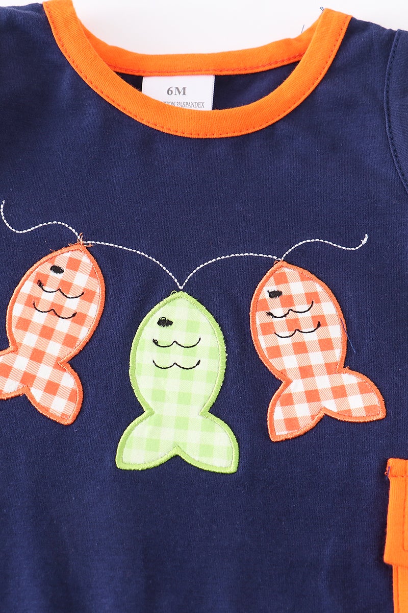 Little Fishy Siblings Boys Romper