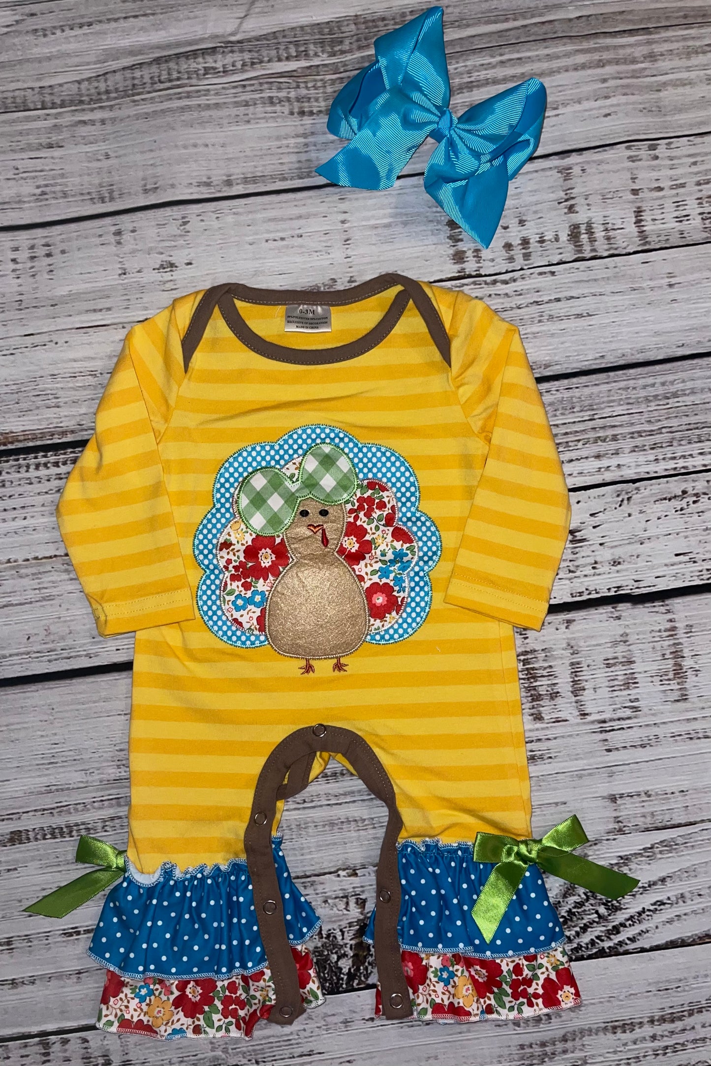 Turkey Siblings-Girl Romper