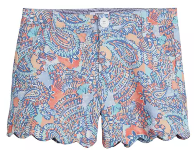 Paisley Scalloped Shorts