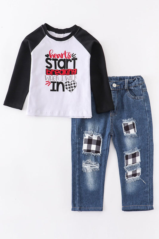 Hearts Start Breaking Denim - 2pc Set