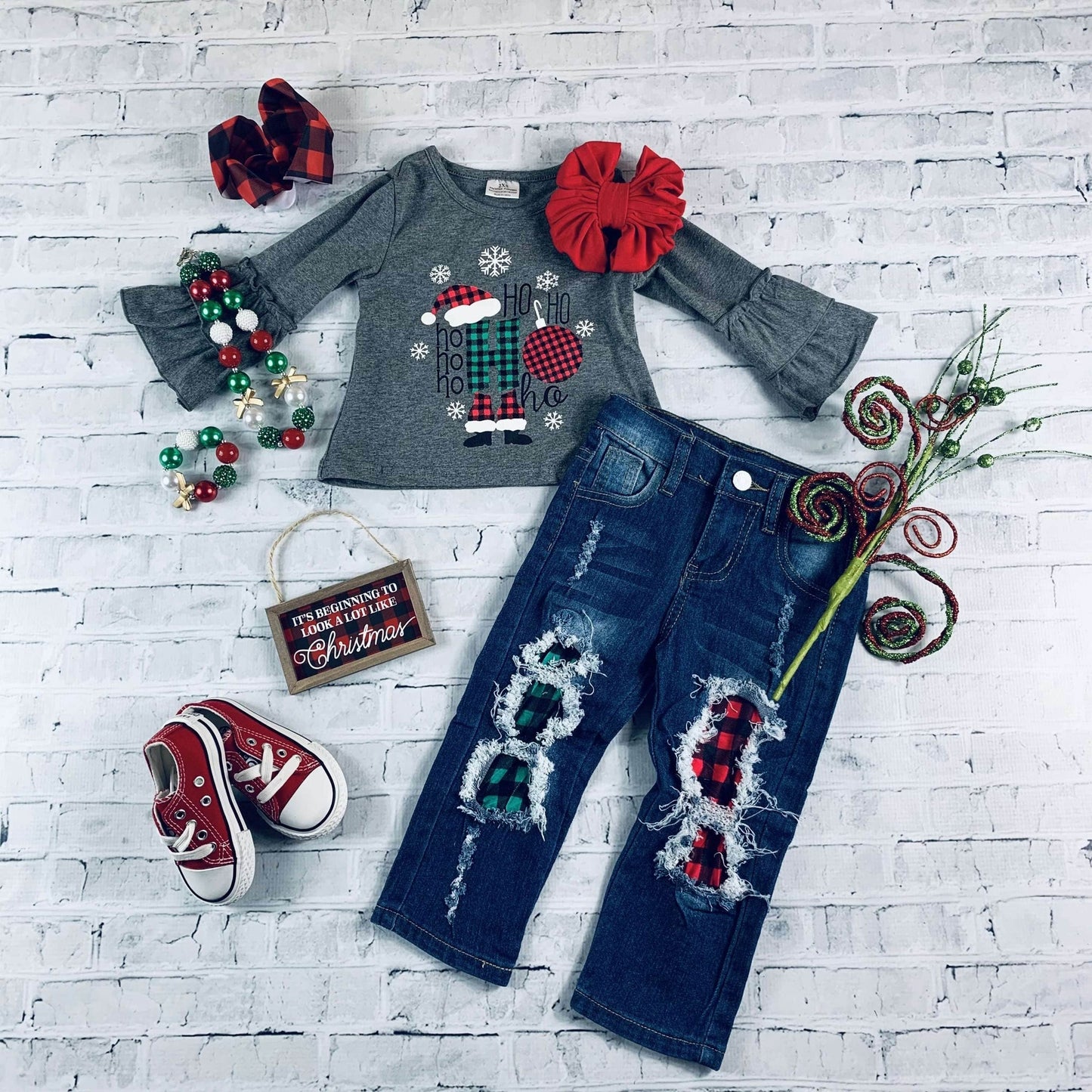 HO HO HO 2pc Denim Set