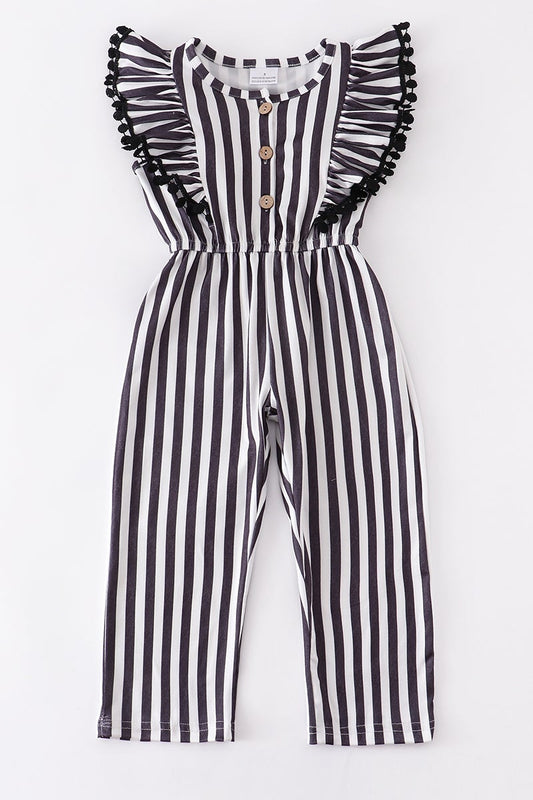 Black Striped Jumpsuit