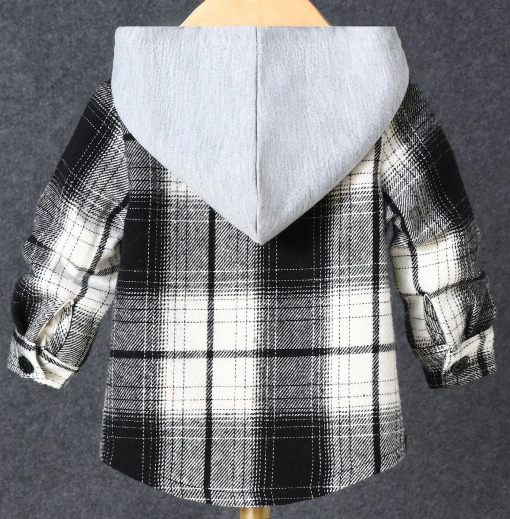 Plaid Hoodie Shacket