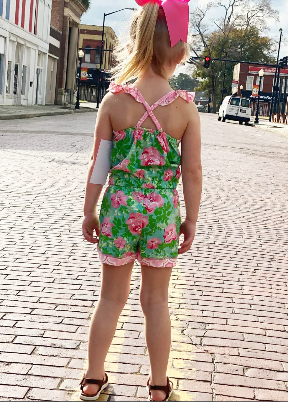 Spring Shabby Chic Floral Romper