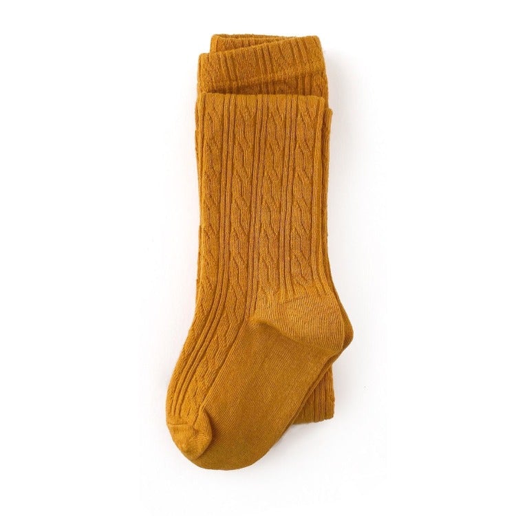 Cable Knit Knee High Socks-Marigold