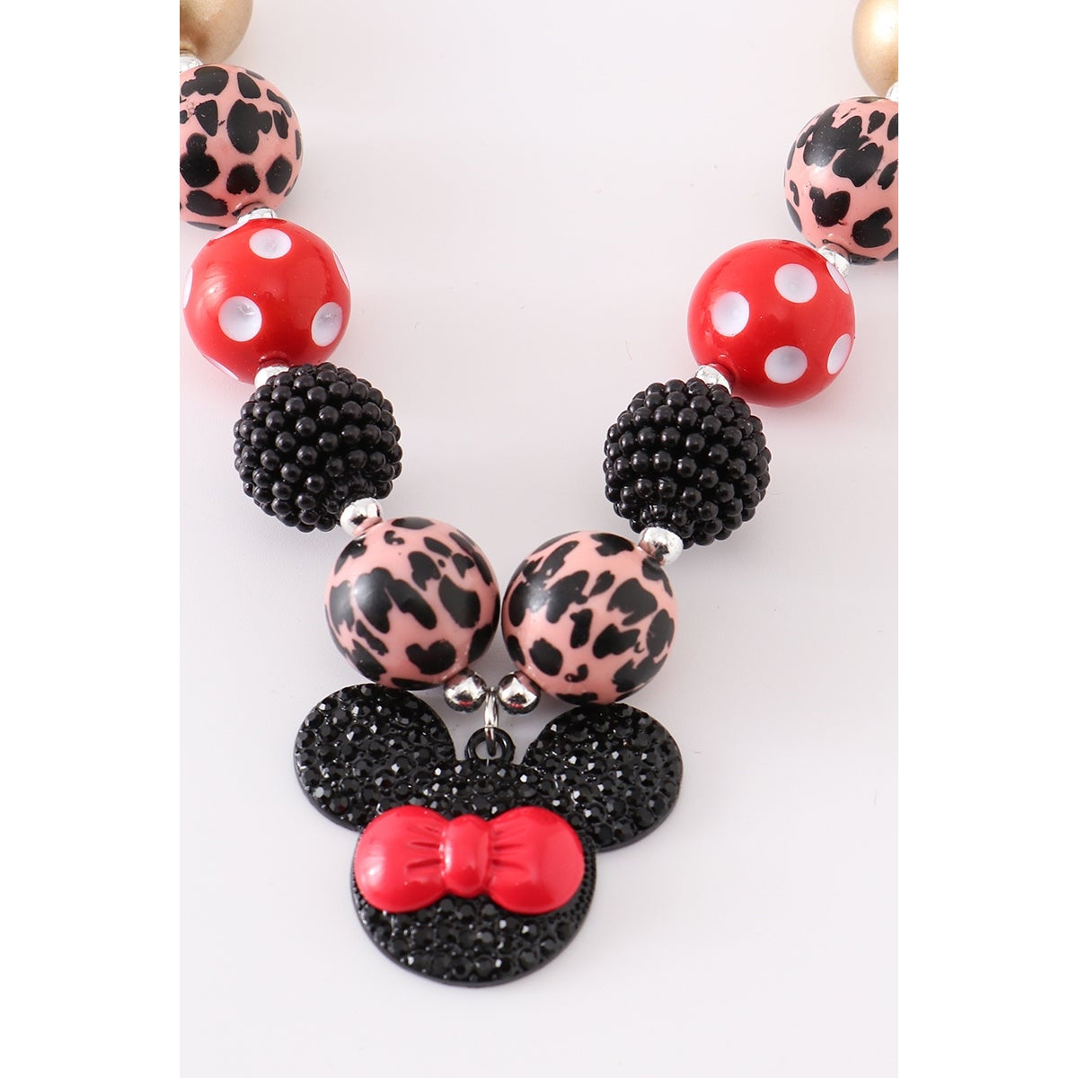 Leopard Minnie Bling Necklace