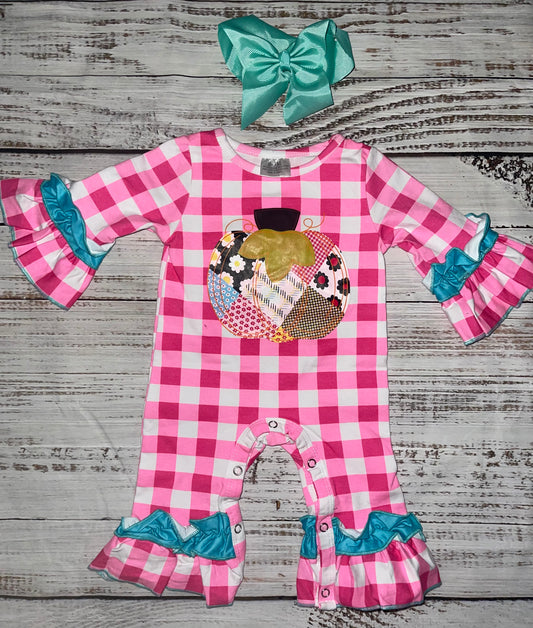 Patchwork Pumpkin Romper