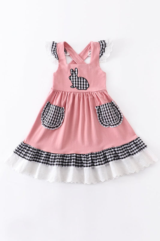 Pink Bunny Gingham Dress