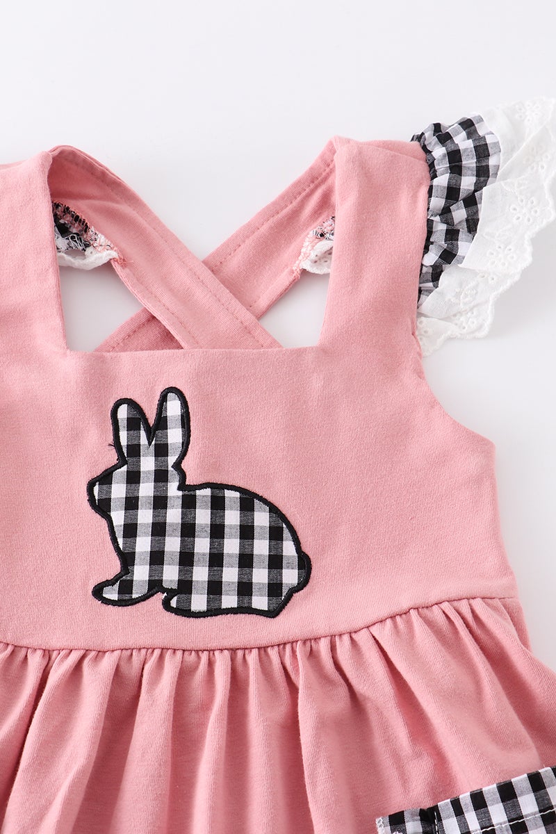 Pink Bunny Gingham Dress