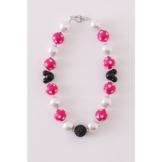 Pink Dot Mickey Necklace