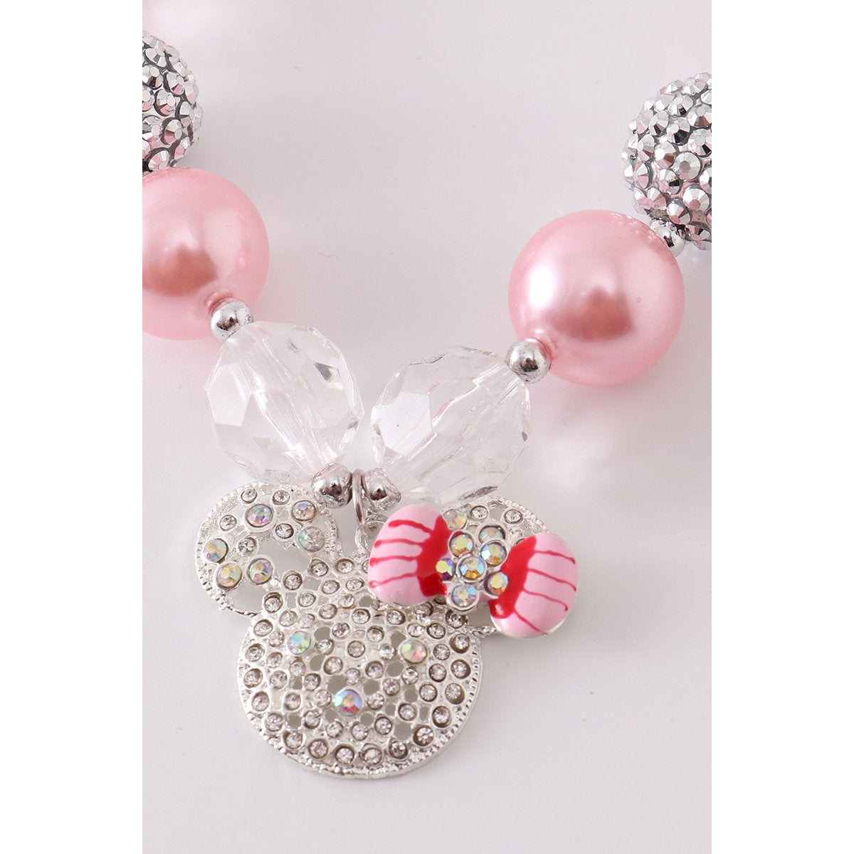 Pink Minnie Bling Necklace