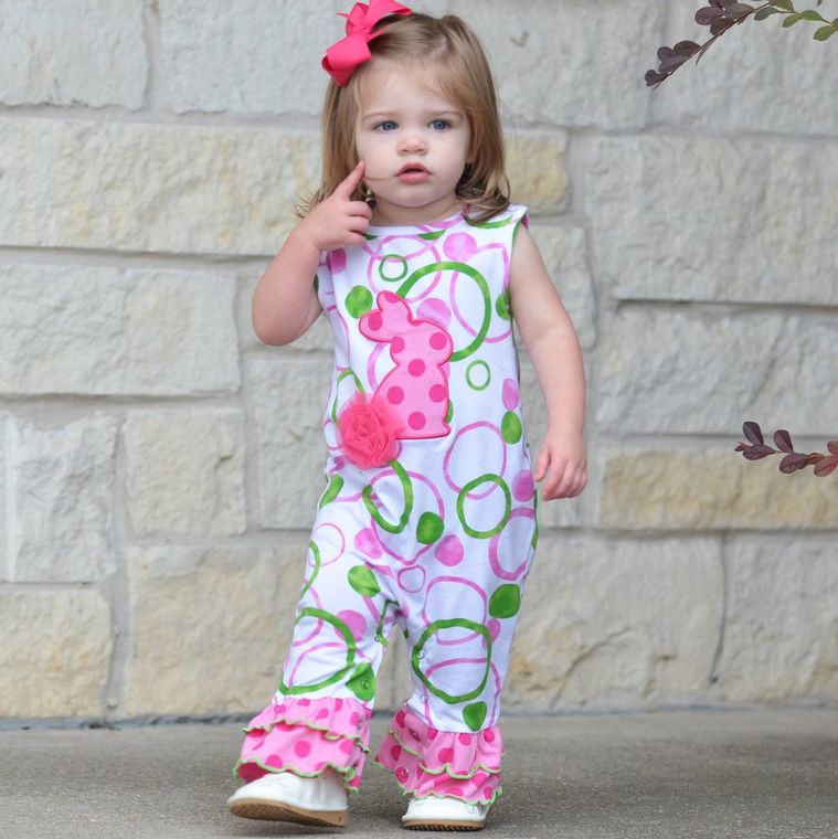 Easter Bunny Ruffle Romper