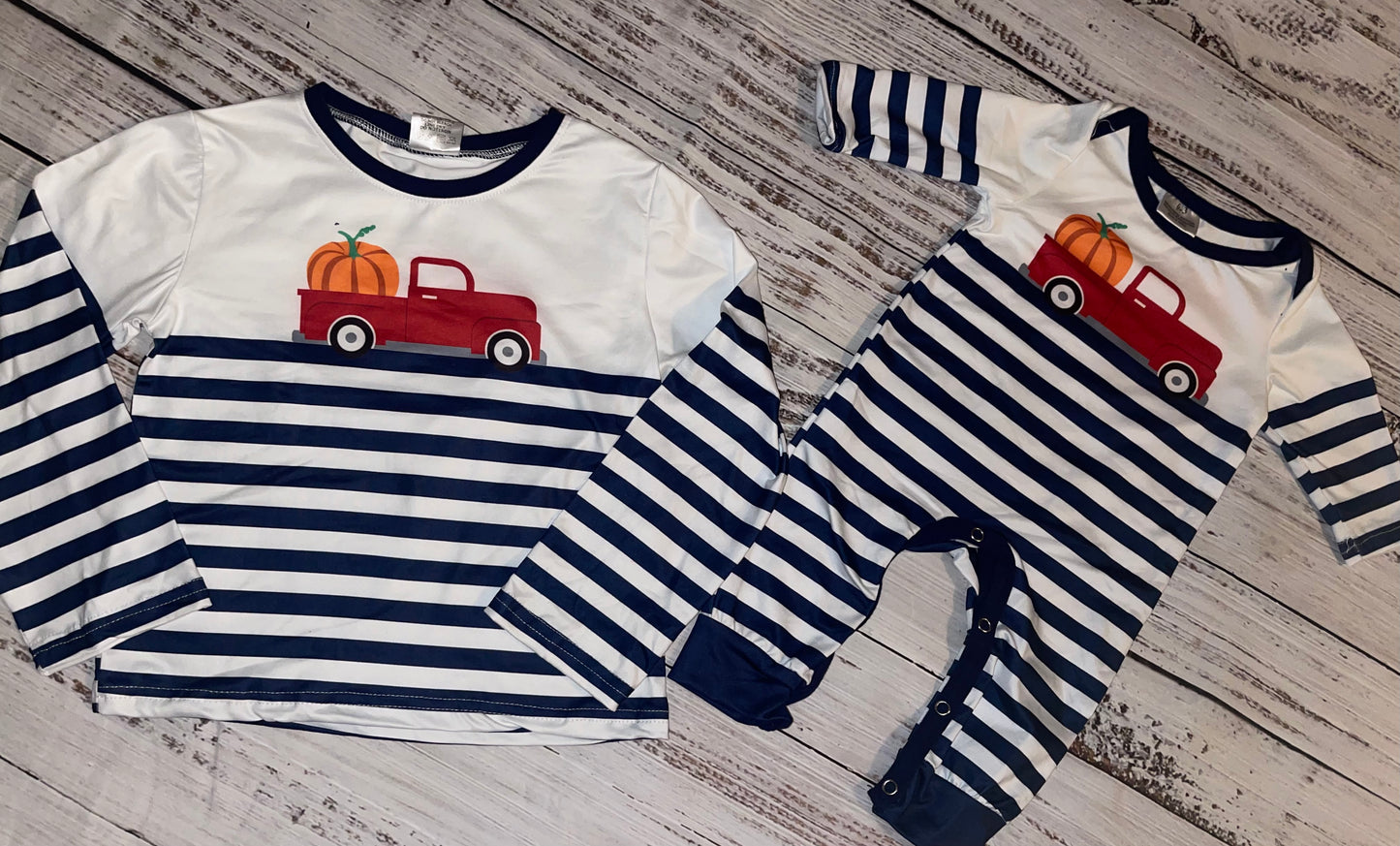 Pumpkin Brothers Red Truck- Romper