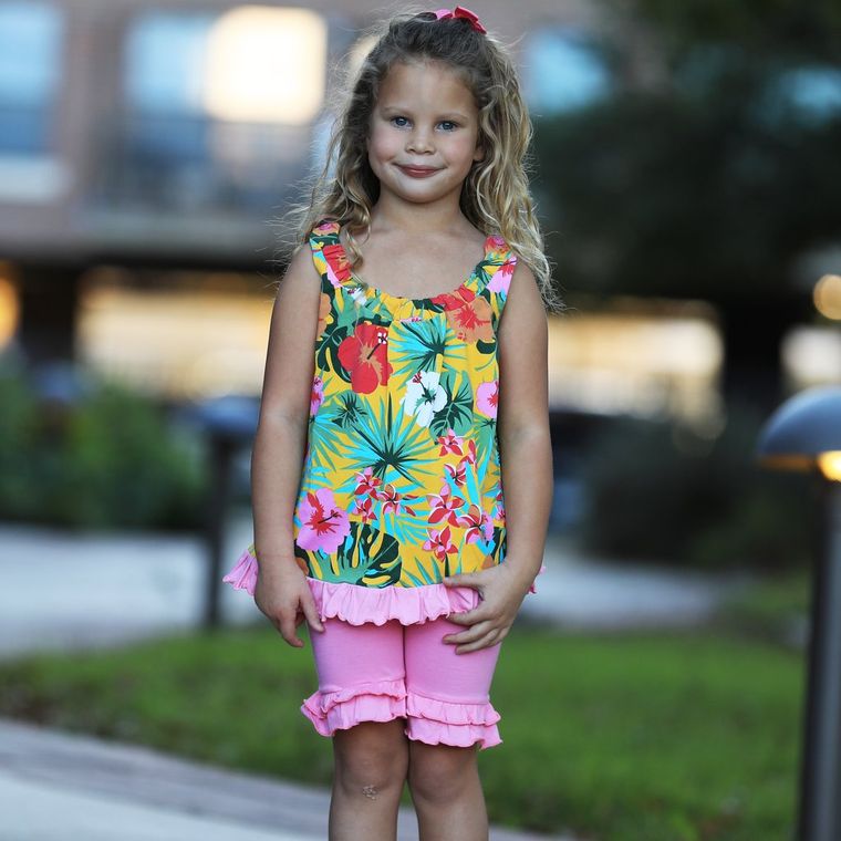 Ruffle Shorts-Light Pink