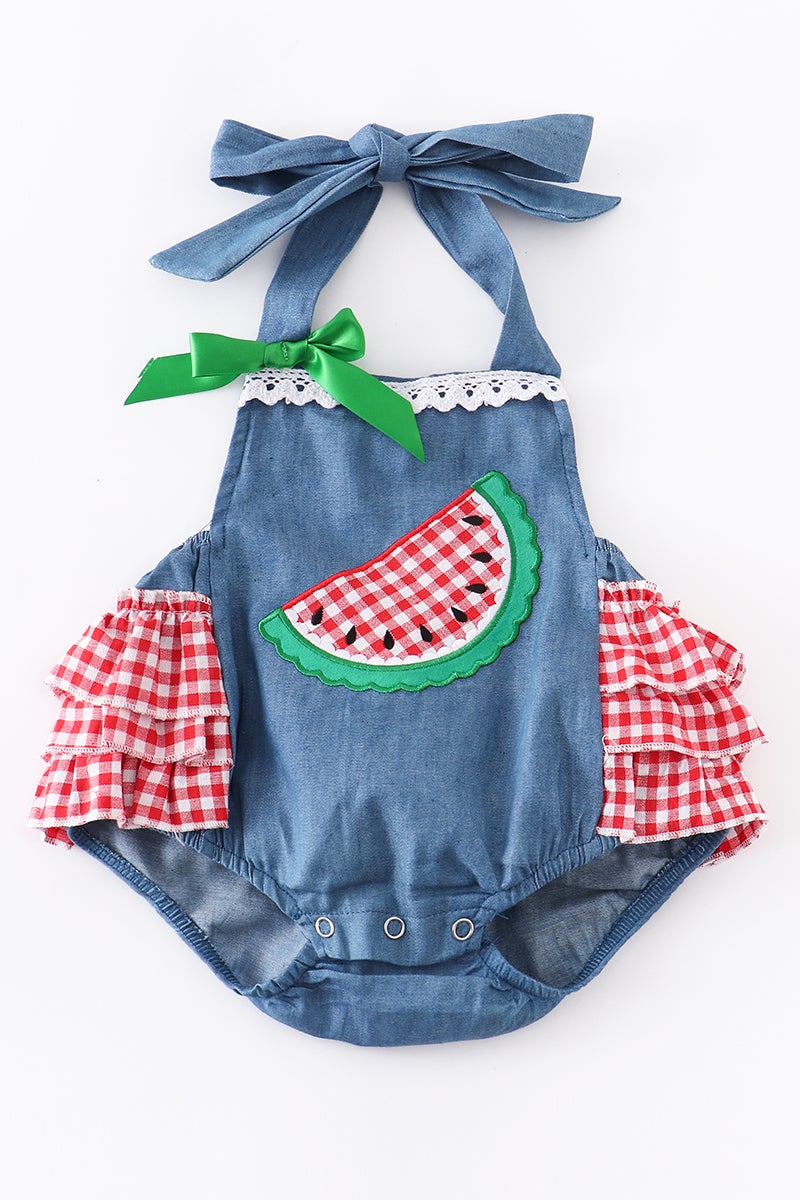 Watermelon Ruffle Romper